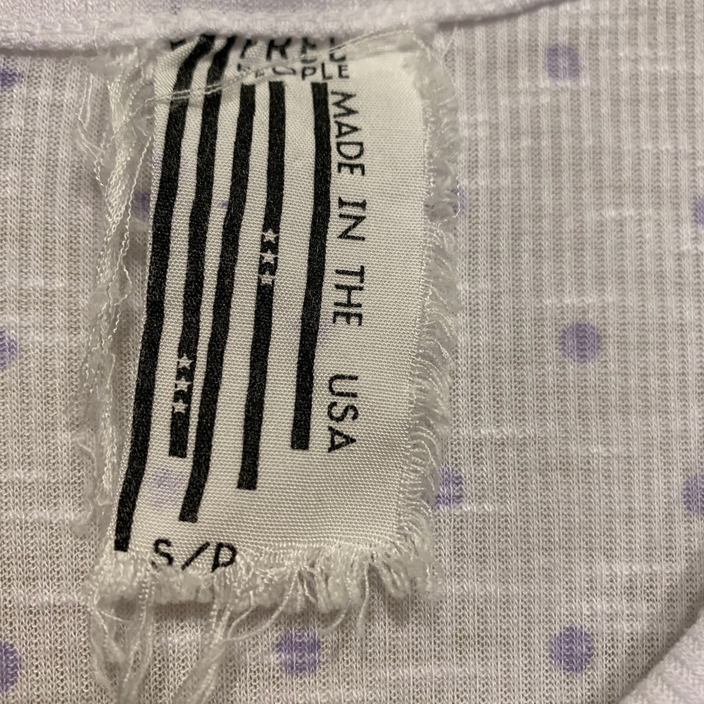 FP | La Nite Lavender Polka Dot Flowy Ribbed Soft Jersey Tank Top - Picture 7 of 10